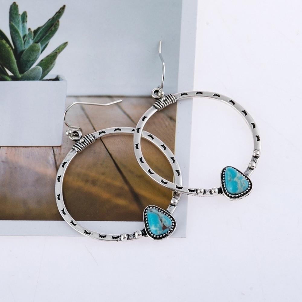 Boho Silver Drop Earrings New - Picture 3 of 5
